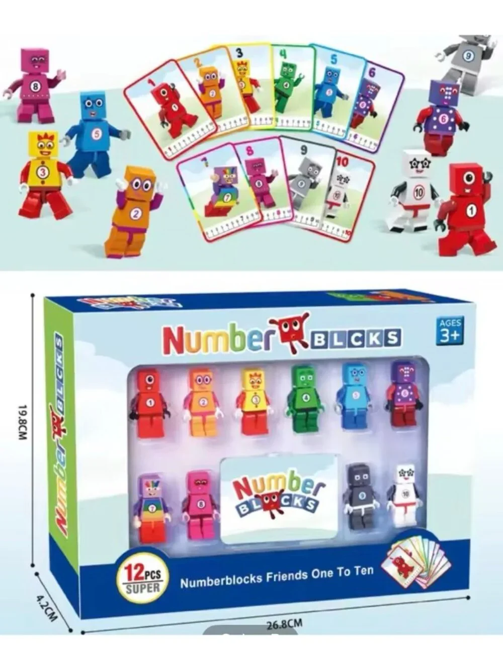 #1-10 number blocks mini Lego like characters